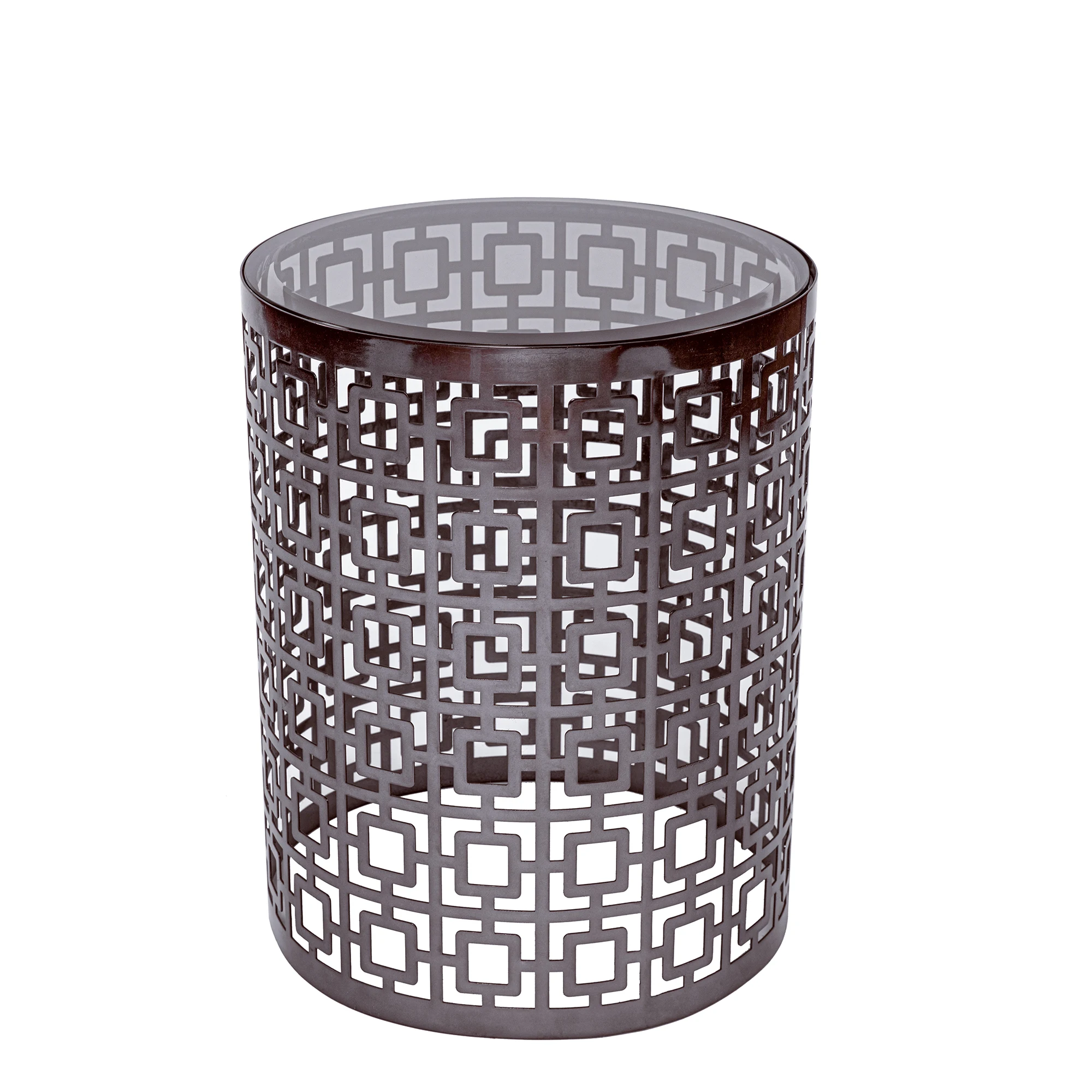 Modern Living Room Multi Functional Furniture Transparent Tempered Glass Top Metal Frame Round Centre Coffee Side Table