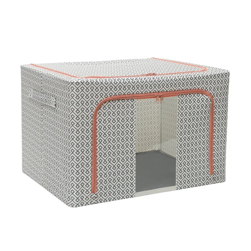 66L oxford fabric 3pcs iron frame home closet storage drawers & cabinet containers foldable storage Box with handle for cloth