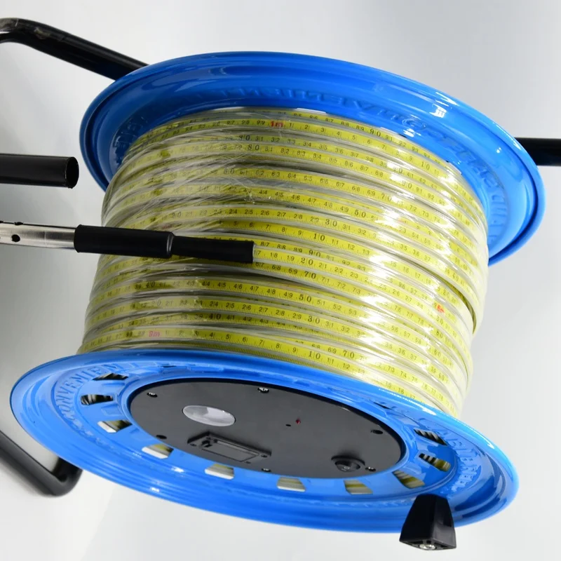 Tank level gauge tester water detection unit and tape measure 30-500m water well water level gauge steel ruler cable