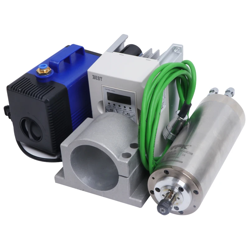 1.5KW ER1624000RPM Water Cooled Spindle Motor Kit With Inverter For CNC Router