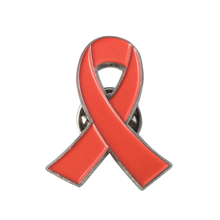 
Wholesale breast cancer pink metal ribbon lapel pin 