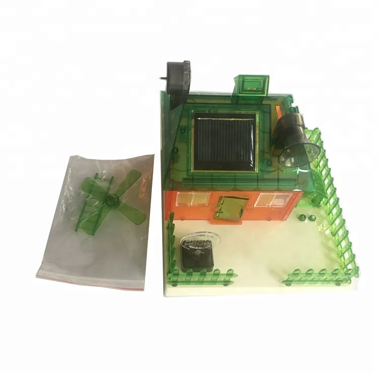 Kids Learning STEM DIY Self-assembled Solar House Toy Kits With Light