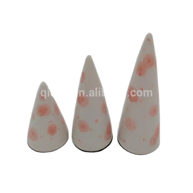 Custom New Design Jewelry Shop Display Cone Shape Ceramic Ring Holder