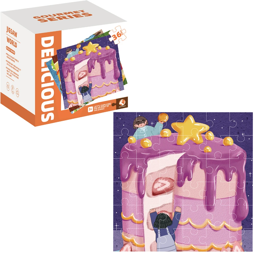 2024 New product high quality brain teaser Pieces Food Desserts cake hot pot Jigsaw Puzzles for Kids juguetes para los ninos