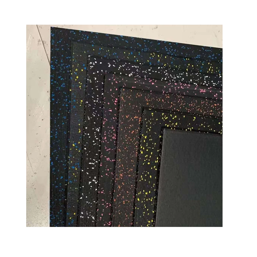 EPDM Anti-Slip Gym Flooring Rubber Tiles 1mx1m 50x50cm Interlocking Protective Floor Mat for Gym