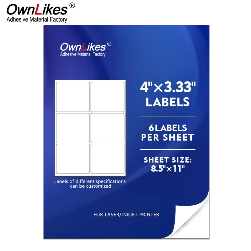 Flexography Custom A4 Sheet A4 Label Paper Shipping Blank Sheet Labels Barcode Stickers Inkjet A4 Sheet Of Labels