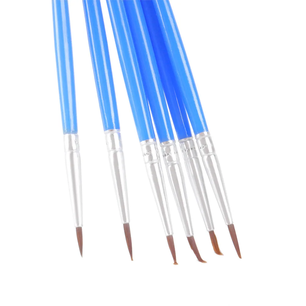 Soododo White Nylon Feather Digital Oil Paintbrush Gouache Stroke Art Painting Brush with Plastic Handle