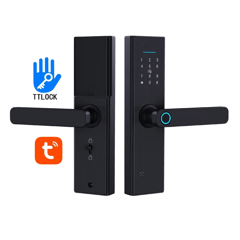 Cheap Low Price Door Handle Lock Digit Fingerprint Touch Screen Fingerprint Lever Smart Key Lock for residential gate