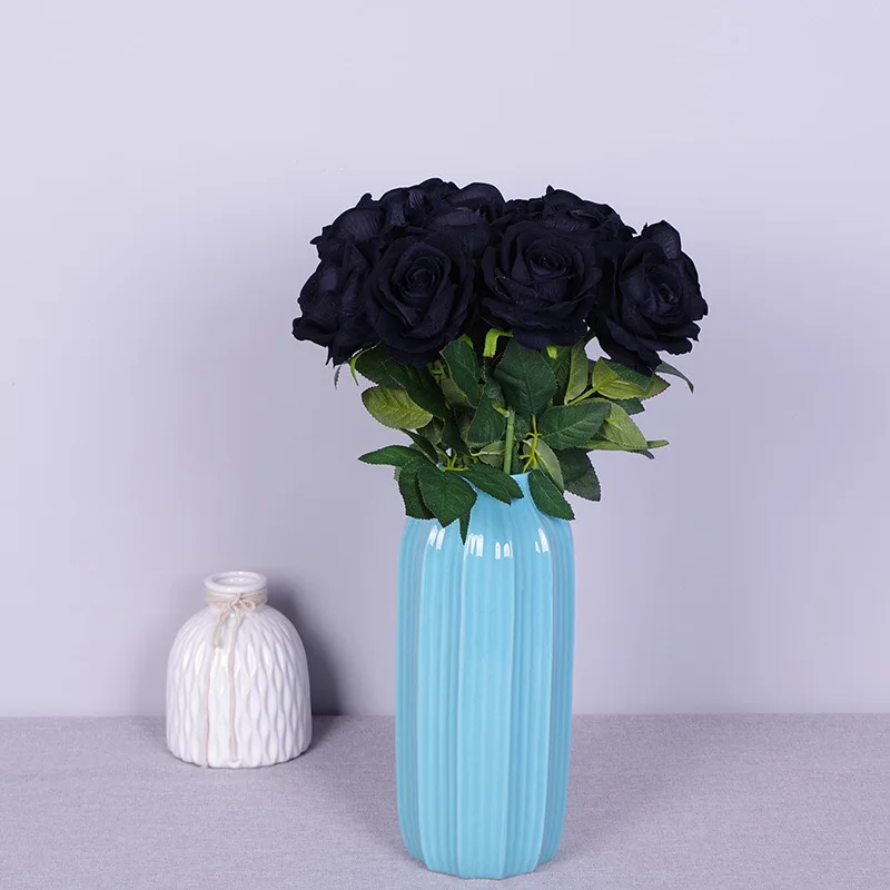 EG-A251 Artificial Flower Black Rose Bouquet Decorative For Hallowmas Thanksgiving And Table Decors