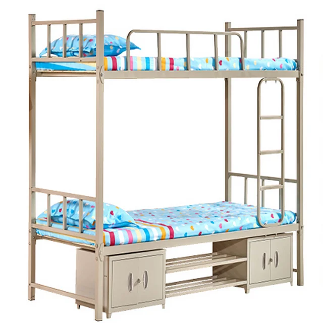 
Heavy Duty Metal Double Bunk Bed with Storage 