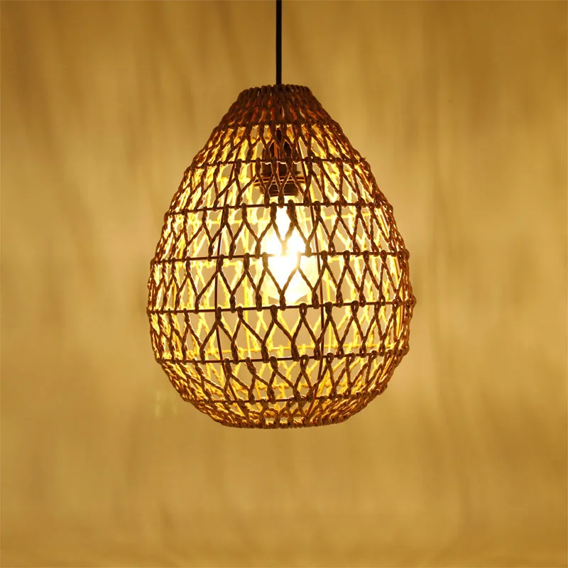 lampen  pendant lamps home decor paper rope lighting  rattan ceiling lamp room light lamparas-living lamparas colgantes