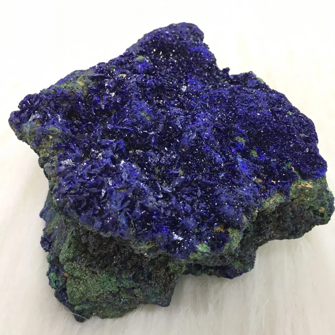 Natural azurite green malachite mineral specimen raw chessylite natural azurite cluster rough specimen