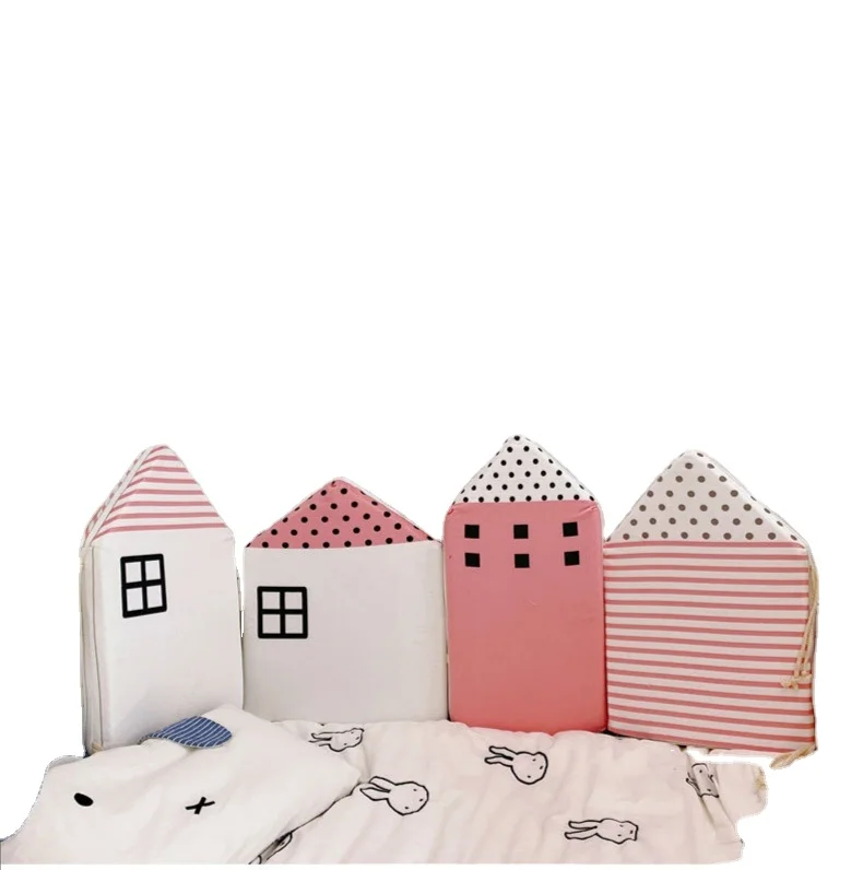 Корейский стиль милый рисунок домика, младенческой ребенок кровать СОФТ Пак анти-столкновения защитные головные подушки, подушки безопасности для отделки стен