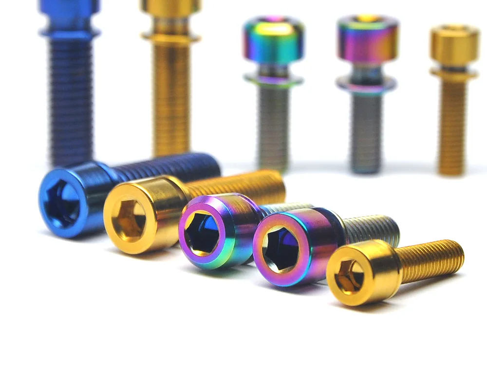 Bicycle MTB Titanium stem screws M5*18 M5x20 M6*20mm allen hex Ti bolts with washer Spacer for bicycle Brake Caliper