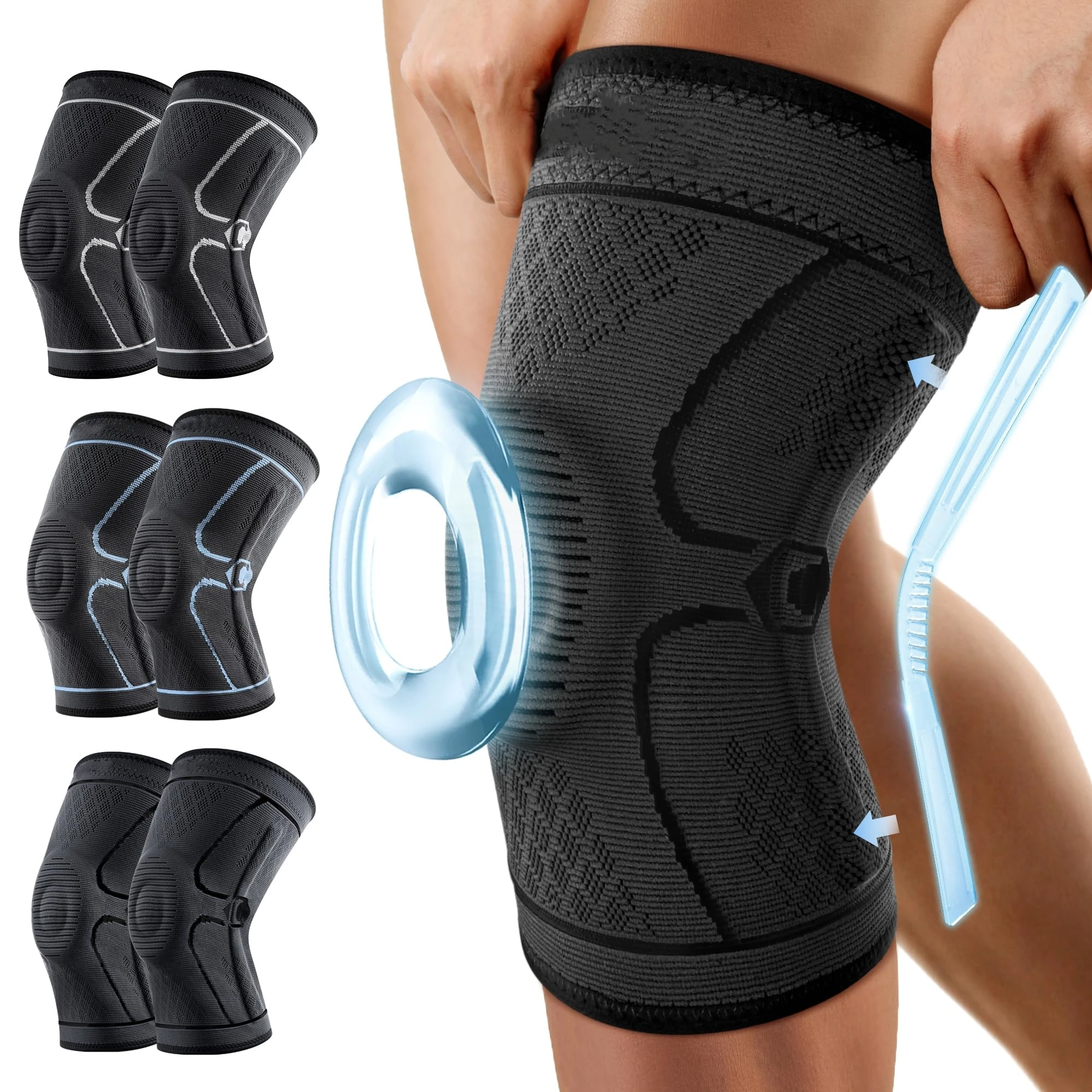 Knee Pain Relief Patella Pad Gym Running Working Out Knee Compression Sleeve Arthritis Brace Knee Support