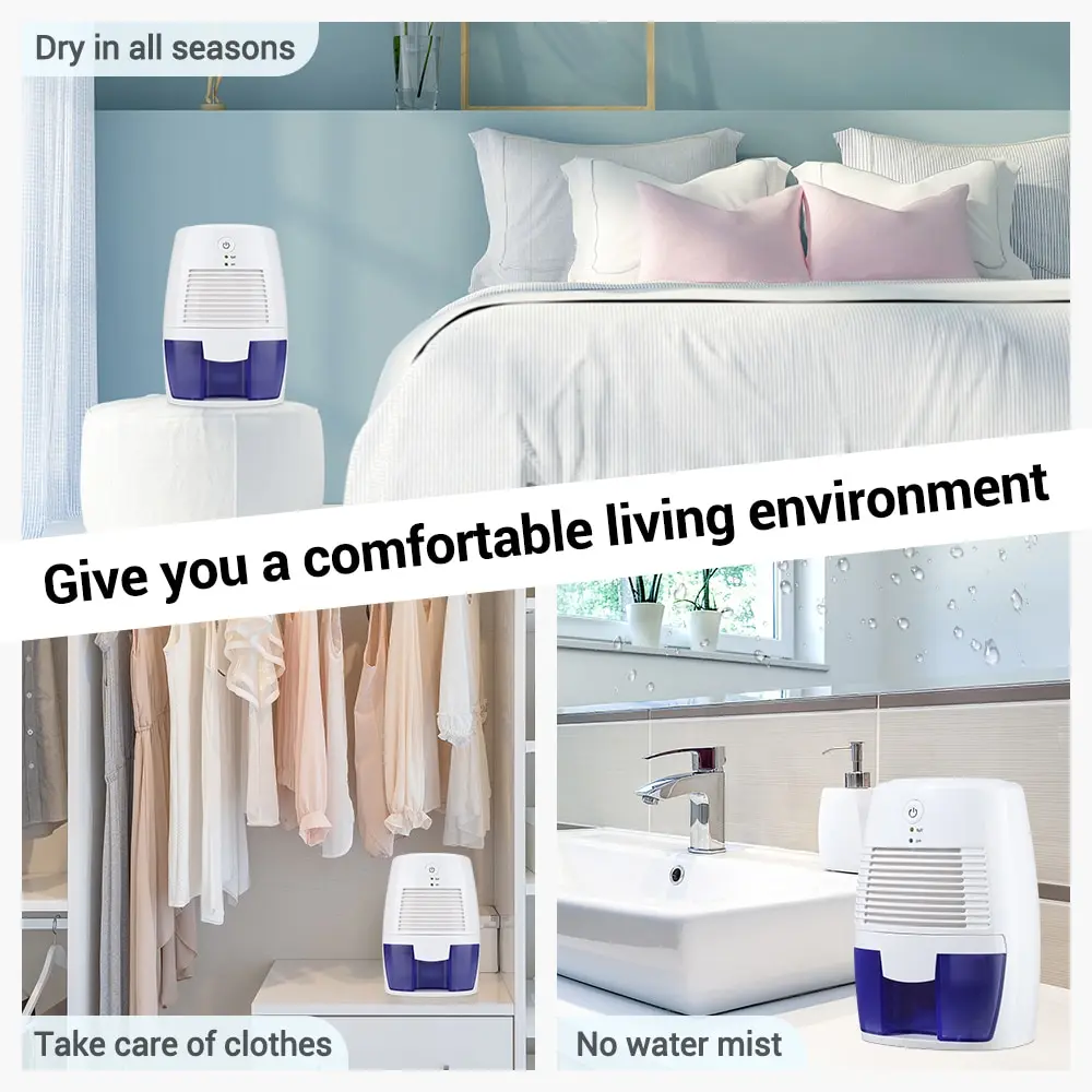 500ml Home Dehumidifier Mini Small Air Purifier Electric White Smart Dehumidifier