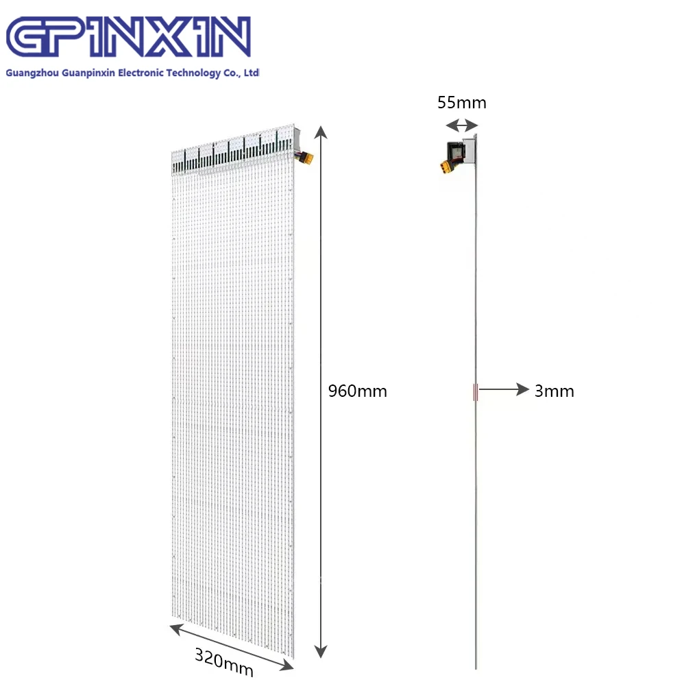 P5 P6 P8 P10 P15 P20mm flexible LED Film Screen reefilm flexible led transparent led screen for retail stores flexible led film