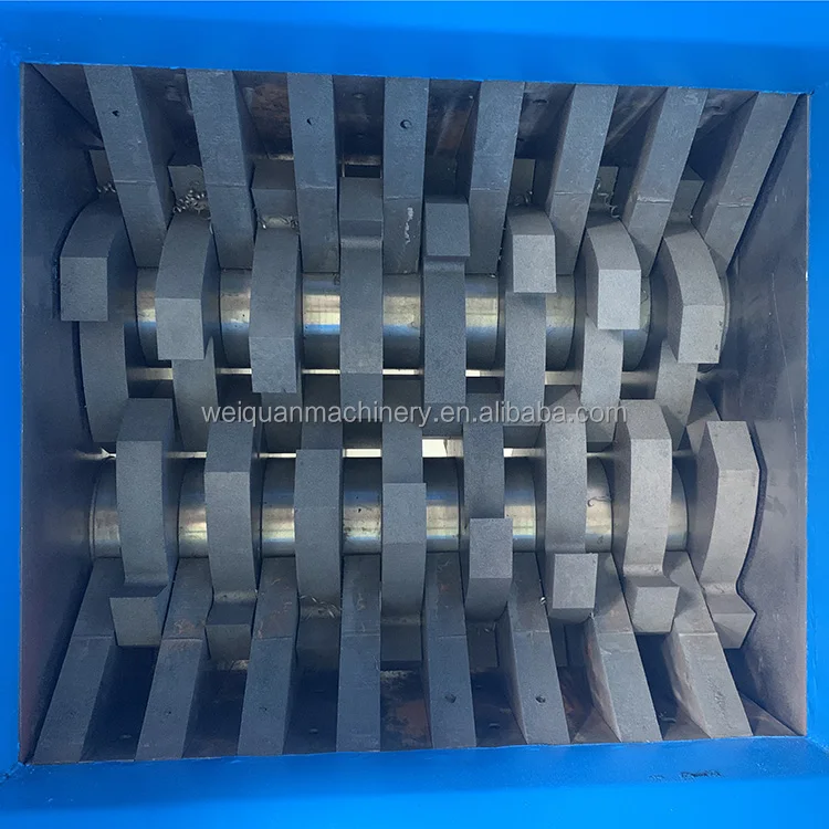 industrial rubber tire waste plastic metal bottle film two double shaft shredder machine for sale