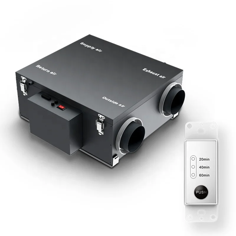 Remote wifi heat exchange keep cool and warm ventilation system air recuperator erv