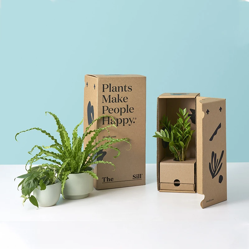 Eco friendly custom potted packaging plant shipping box live plant shipping box for plant
