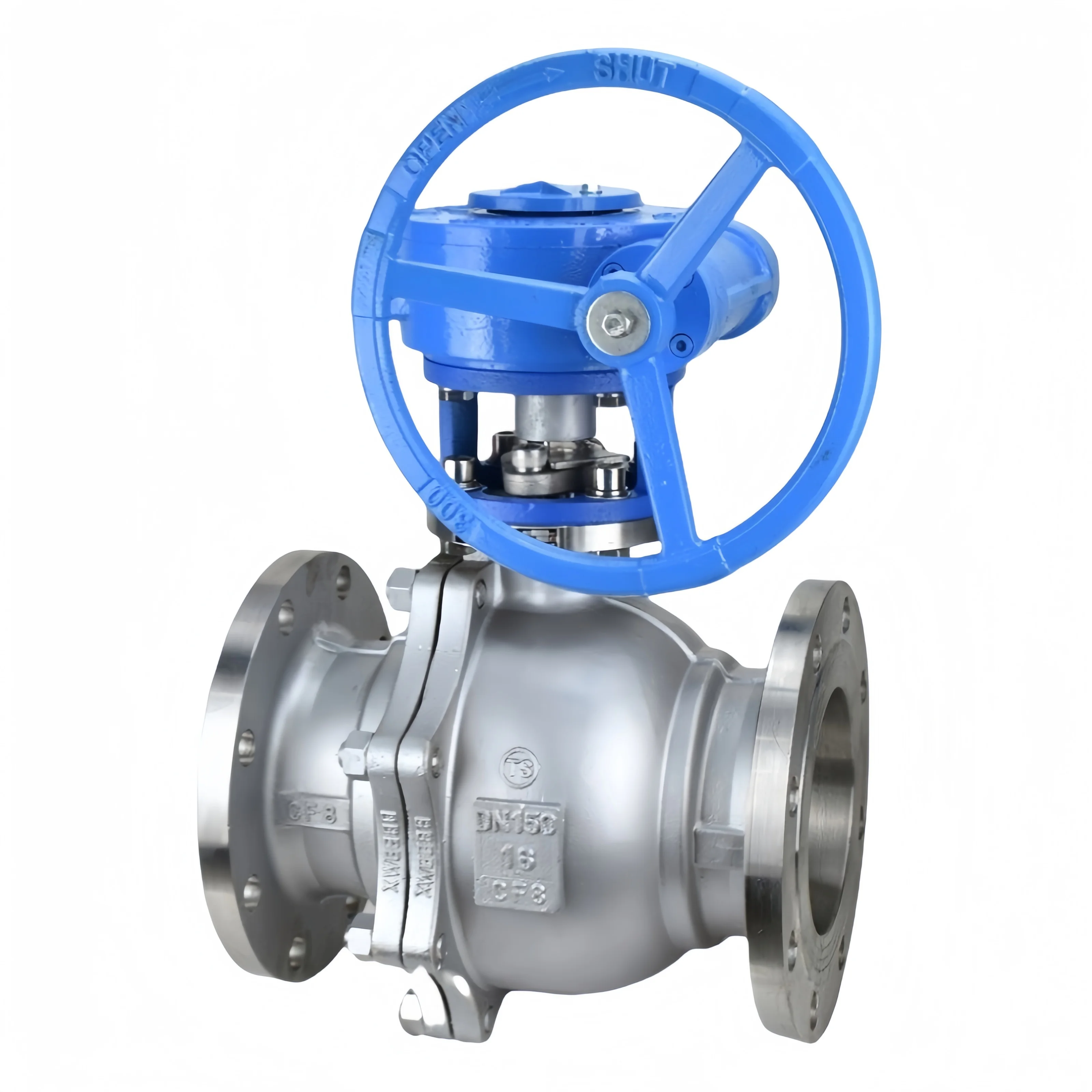 6 Inch 304 Stainless Steel Turbine Flange Ball Valve Steam High Temperature Petroleum Water Handwheel Ball Valve