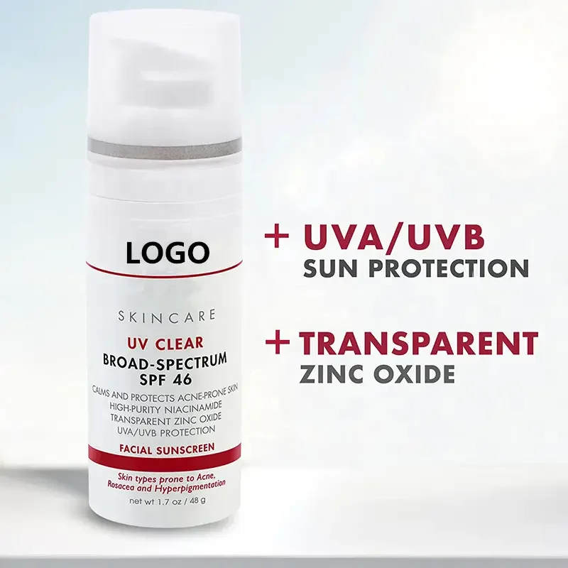 QQLR Private Label Skin Care Face Care Sun Cream Oil-Free Mineral Zinc Oxide Broad-Spectrum  Face Sunscreen SPF 46 50