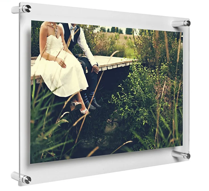 A4 size wall mount plexiglass photo frame  acrylic picture frame