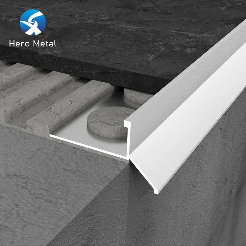 2023 Latest Models Silver Black Metal Aluminum Balcony Profile Decorative Protective Balcony Edge Tile Trim