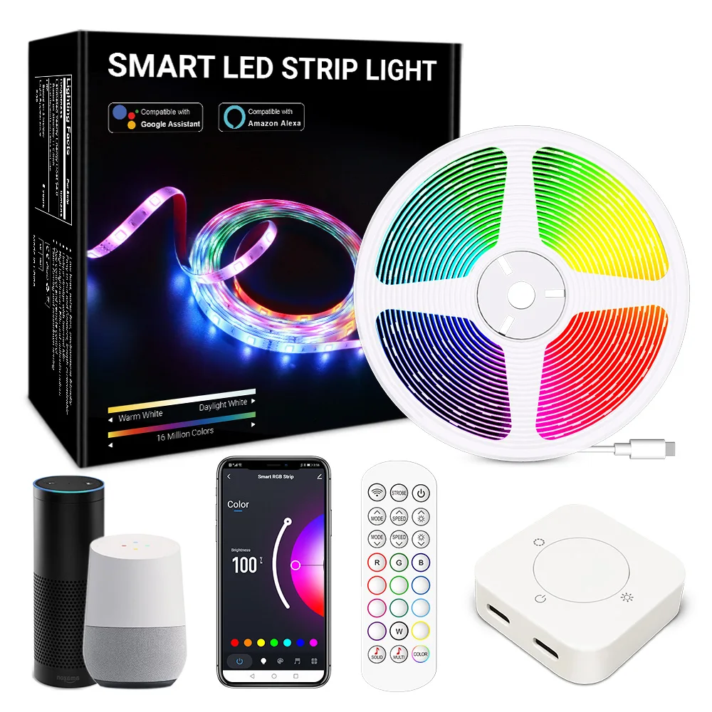 10 м 5050 IP20 300 светодиоды Smart LED световая полоса управления для мобильных устройств Wi-Fi Смартфон APP управление полосы света Google Home Alexa