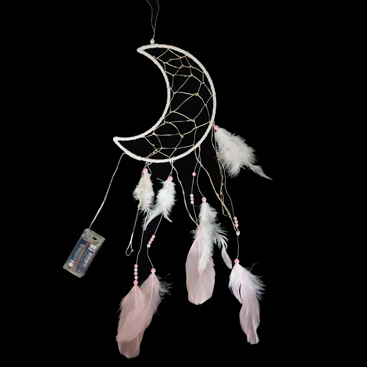 Hot selling Home decorations LED Large dream catcher moon and star handmade large dream catchers