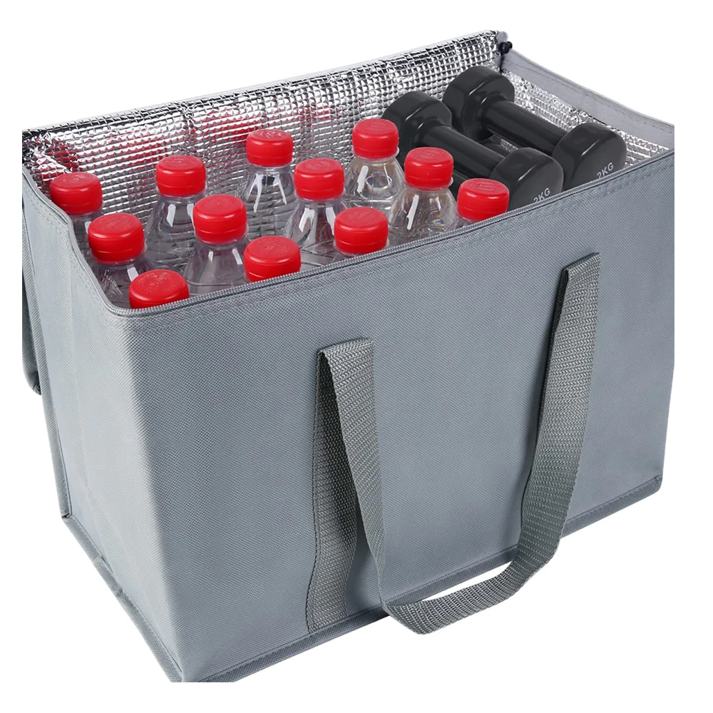Insulated non-woven freezer bag ice cream lunch beer insulated ice bag solid color free cooler bag