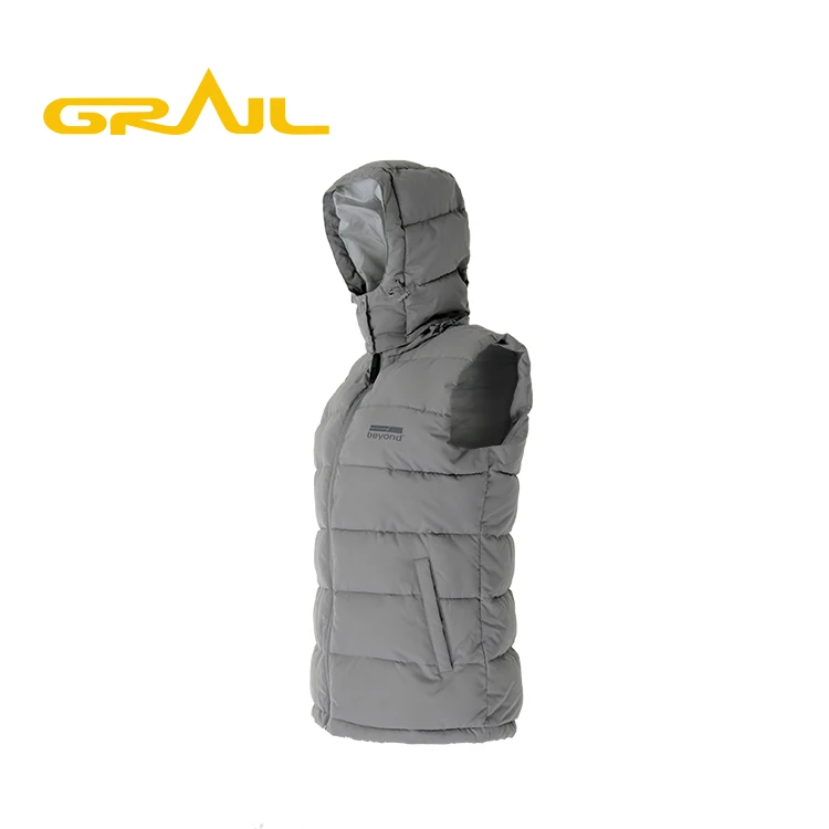 Ladies waistcoat waterproof plain dyed working vest womens winter quilt down jacket with hooded