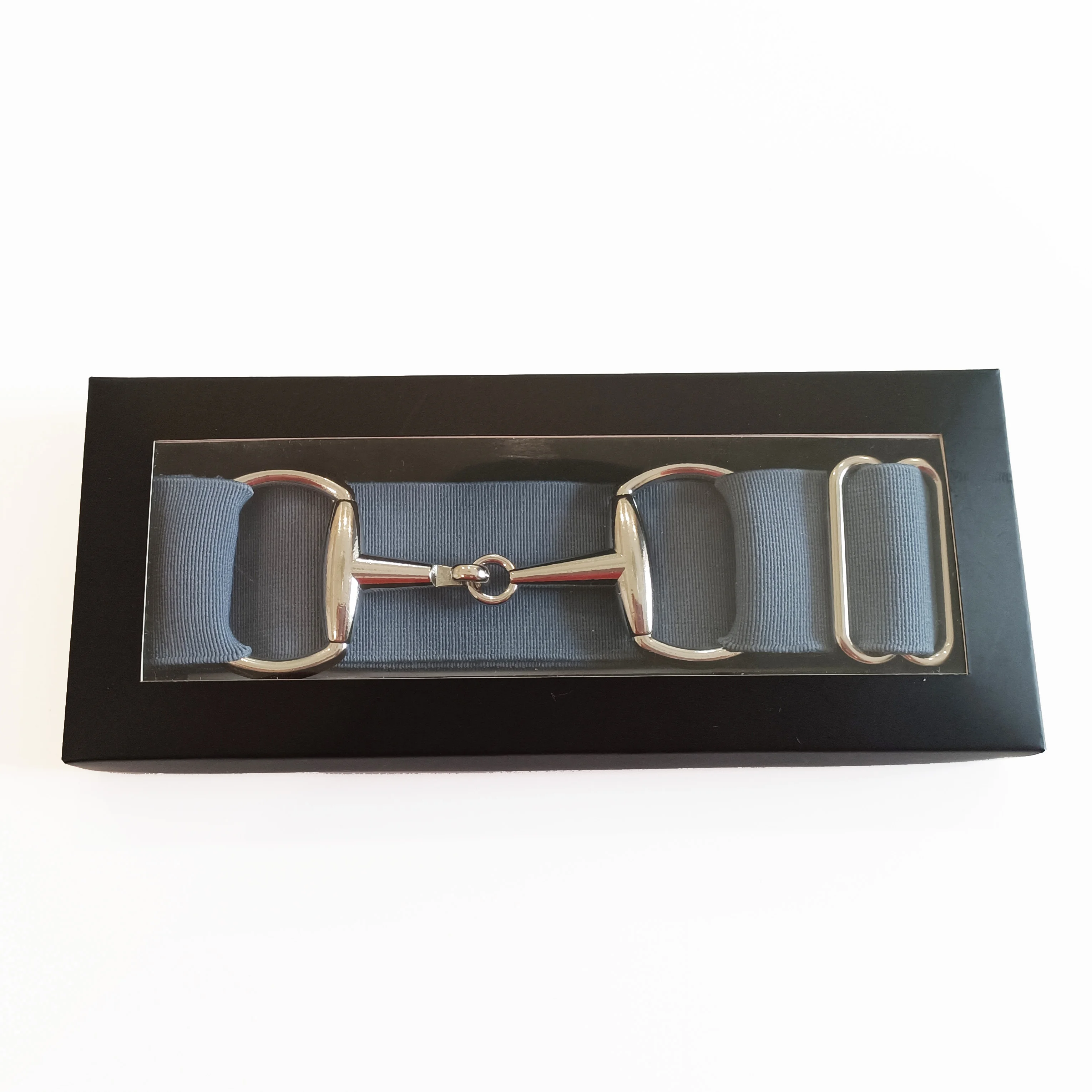 FREE ENGRAVE LOGO NO MOQ Window Box Package 1.5 inch 4cm Wide Elastic Buckle Equestrian Western Riding Snaffle Belt