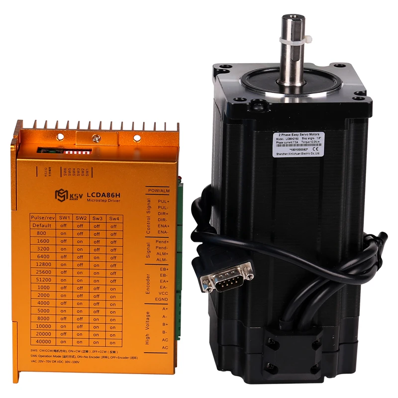 
Nema 34 Closed Loop Stepper Motor 4.5N.m Hybrid Closed Loop Stepper Motor HB860H Kit 