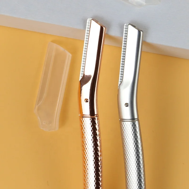 Replaceable Painless Metal Dermaplaning Tool with Facial Blades Eyebrow Razor for Female Makeup Remover and Hair Remover