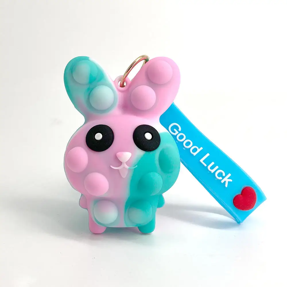 Easter Bunny Stress Ball Fidget Toy silicone Rabbit Push  Bubble Squishy Ball Squeeze Sensory Toy for kids
