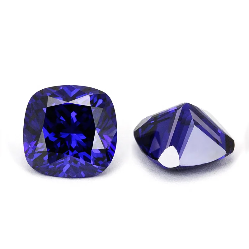 Wuzhou gems AAAAA Tanzanite 5*5-9*9mm loose cubic zirconia stones cushion cut for jewelry