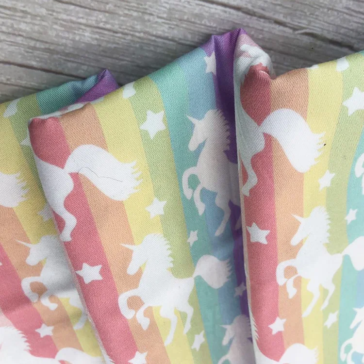 New Type Custom Fabric Print 100% Cotton Woven Twill Fabric for baby shirts