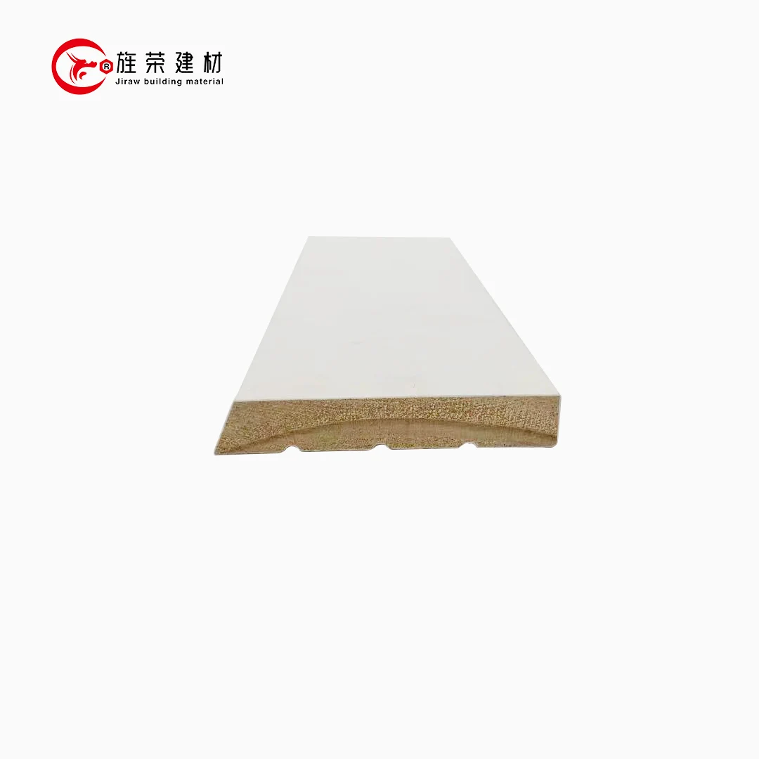 Craft wood decorative white gesso primed finger joint pine customized wall shoe baseboard skirting splayed moulding