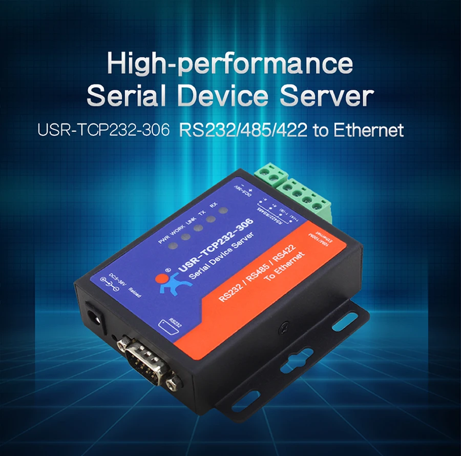 USR-TCP232-306 RS232 RS485 RS422 to Ethernet Serial to Ethernet Converter