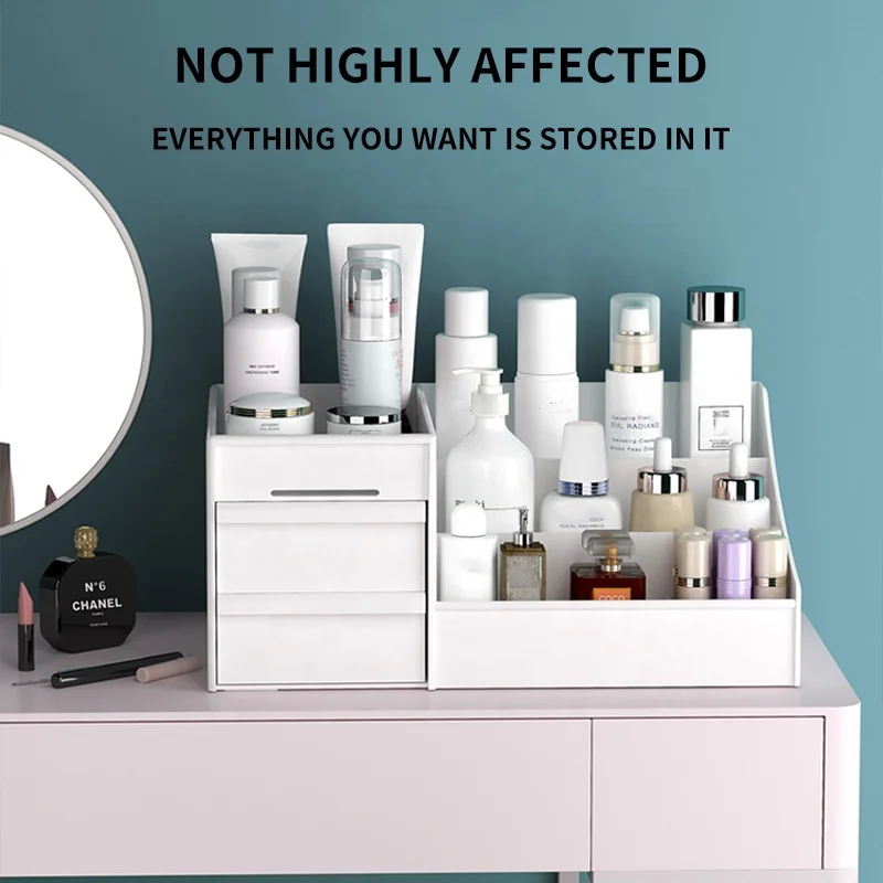 Cosmetic Lipstick Big Make Up Plastic Desktop Makeup Drawer Storage Box Countertop Organizer Storage Boxes