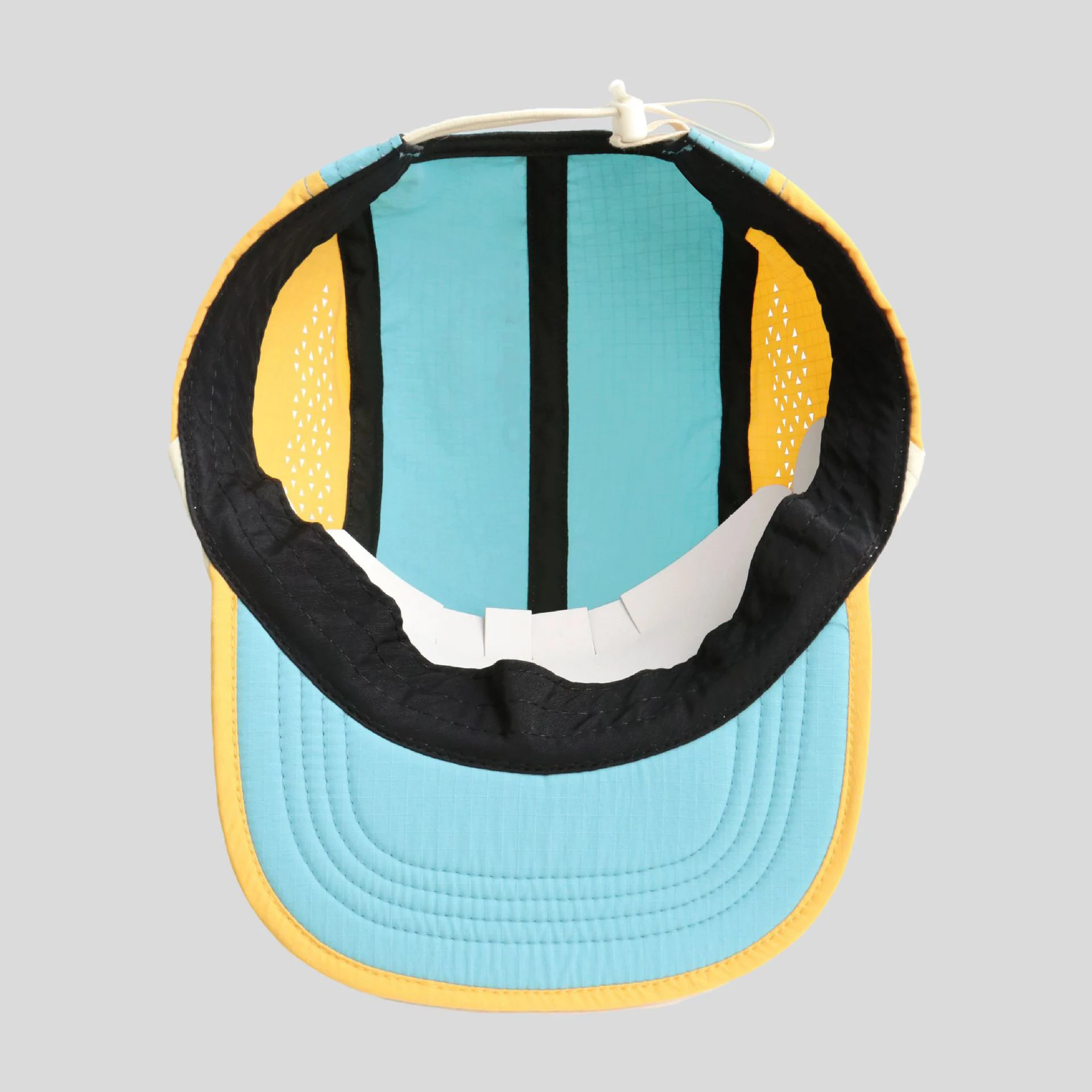 Vintage Color Blocking 5 Panel Hat Waterproof Polyester Laser Perforation Hiking Camping Hat