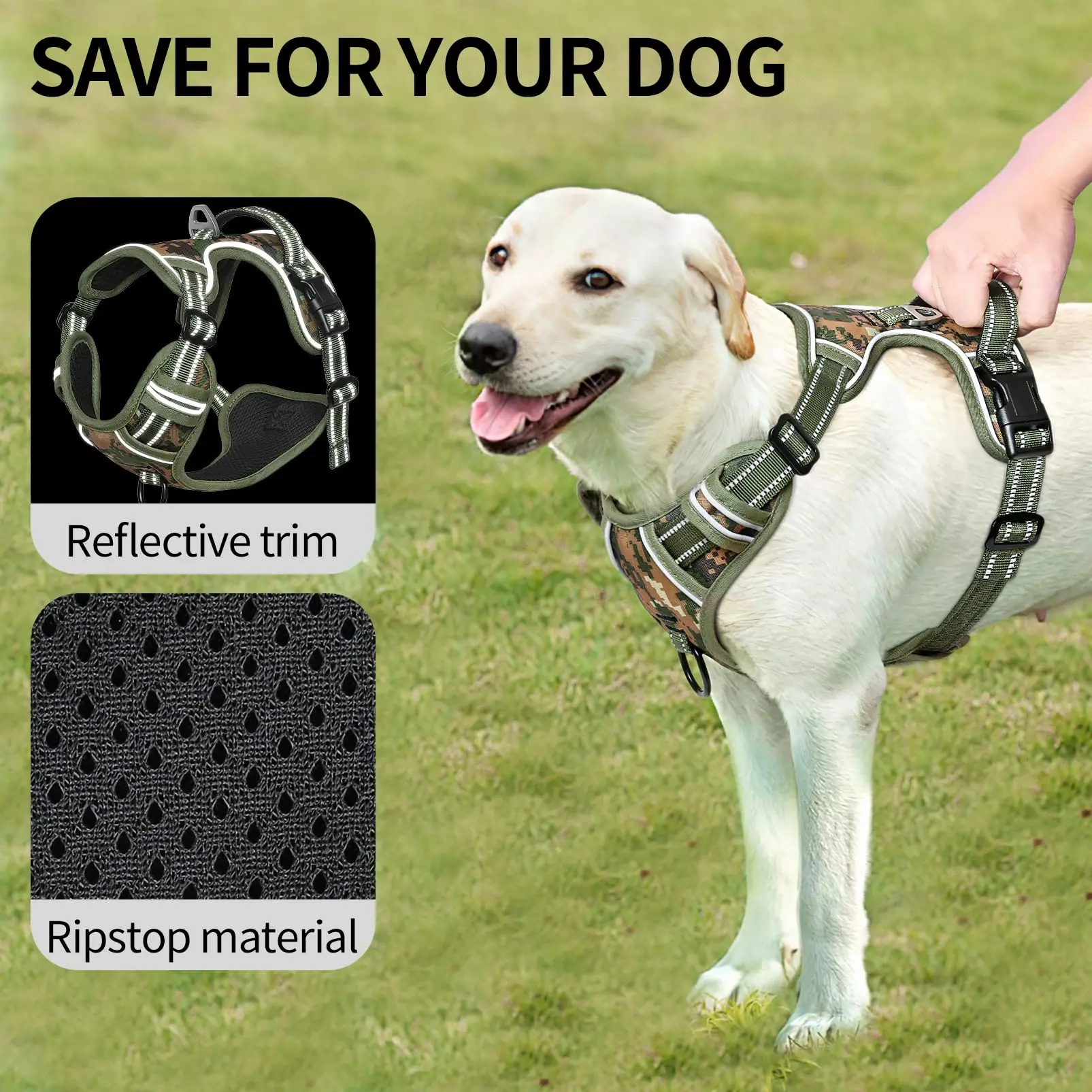 TOPBUDDY oxford high quality no pull pet harness for XXS to XXL