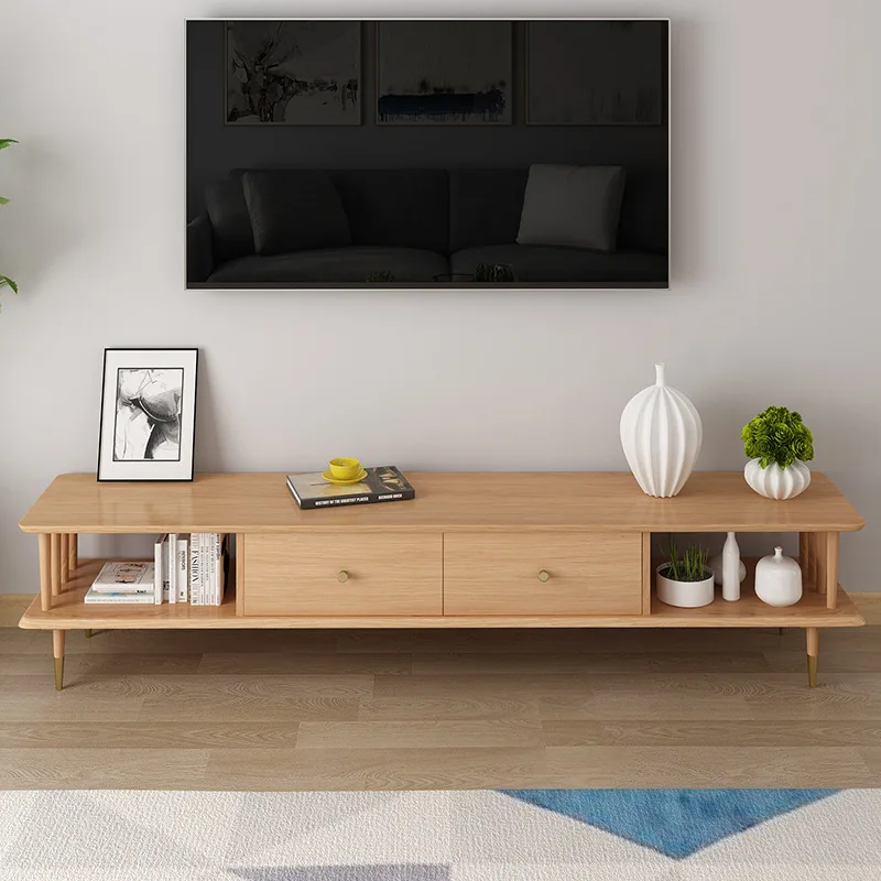 
2020 China supplier tv stands wood furniture living room simple white color high end new model hall display latest designs 