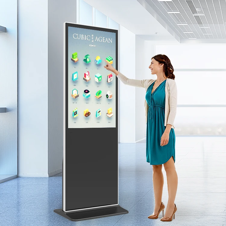 High Quality Digital Signage 4k Lcd Display  indoor stand Vertical kiosk digital advertising display screens digital signage