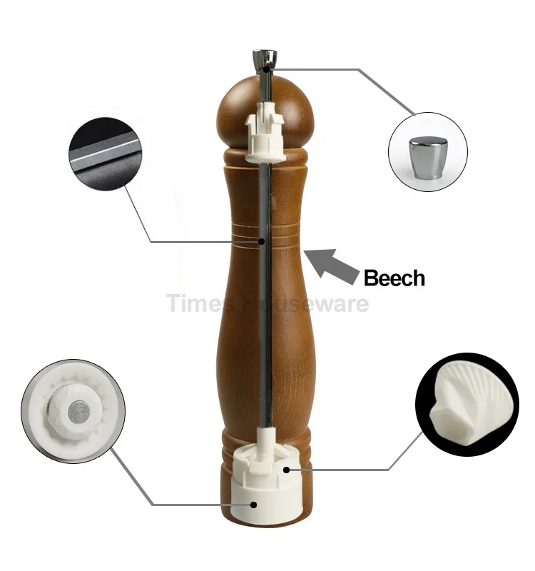 
Manual mills wood pepper herb grinder 