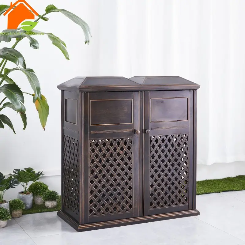 High quality classical outdoor cast aluminum park sanitary waste bin. Public garden commercial garbage bin outdoor