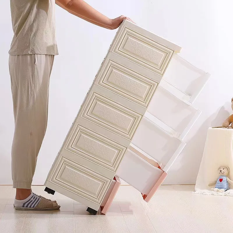 50cm Cartoon Children Multilayers Storage Cabinet Plastic Drawer Clothes Baby Wardrobe For Kids