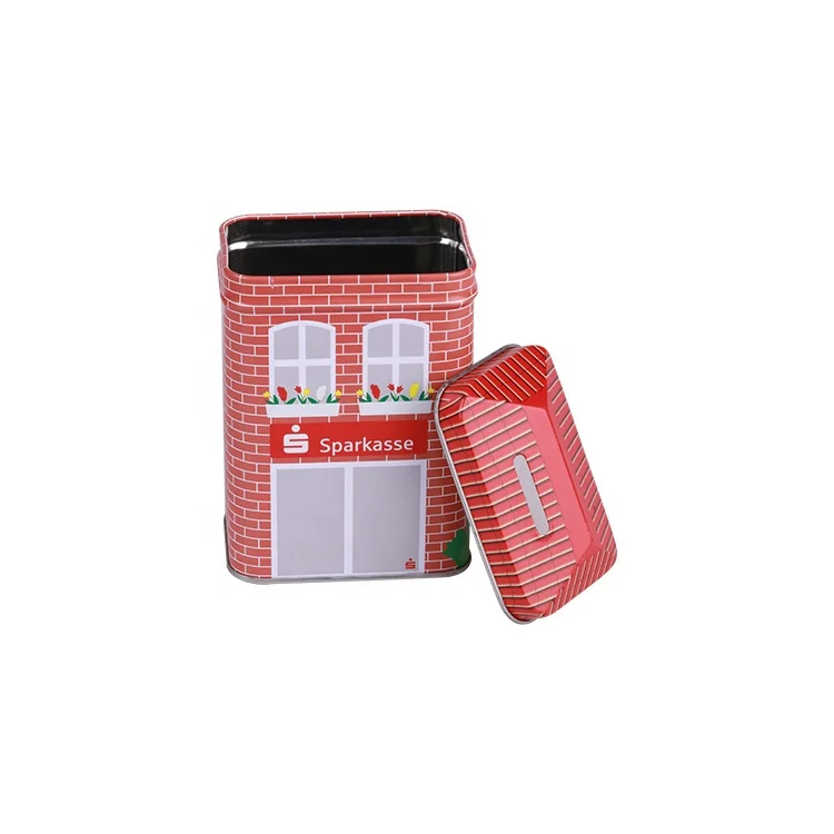 2024 House Shaped Coin Bank Tin Box Can