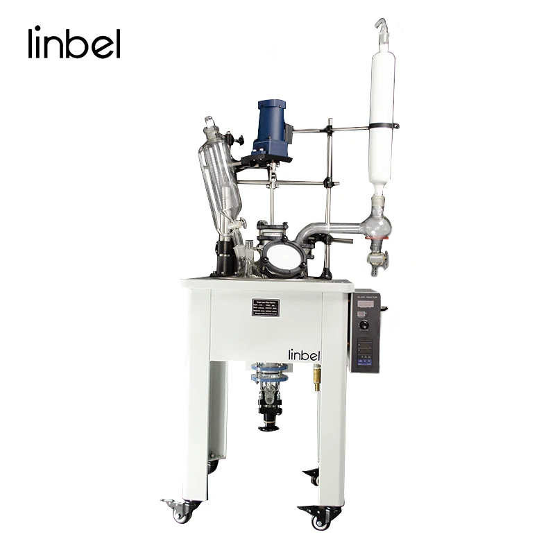 Lab chemical filtering single-layer glass reactor vacuum glass homogenizer reactor price